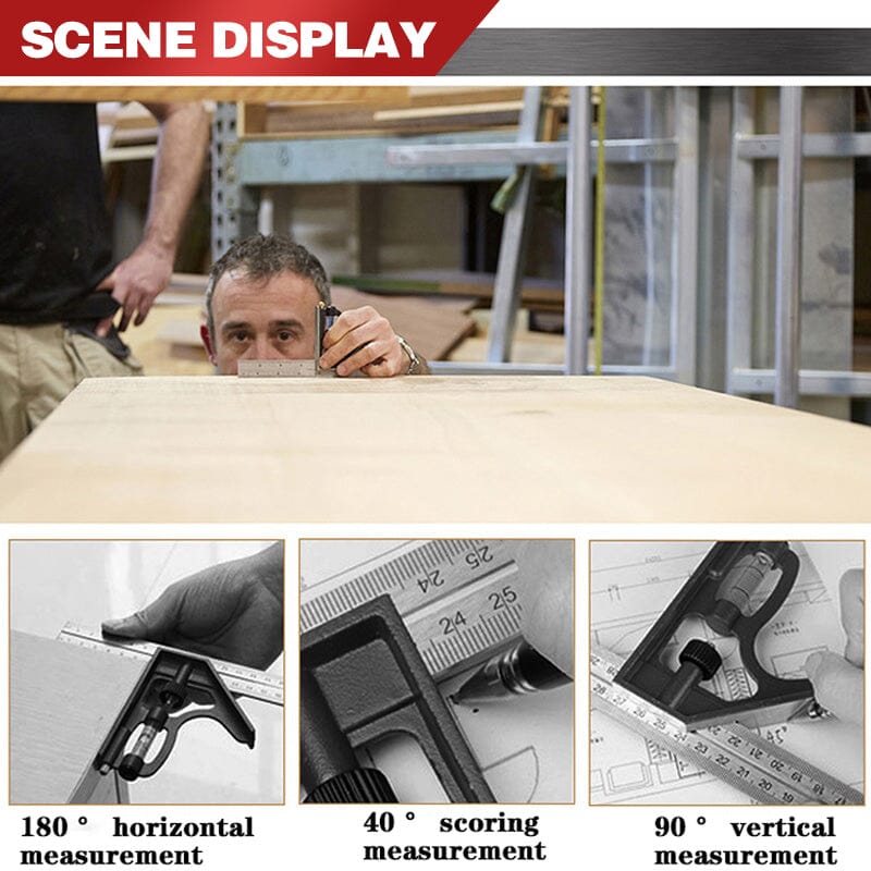 SAKER® Combination Square Ruler