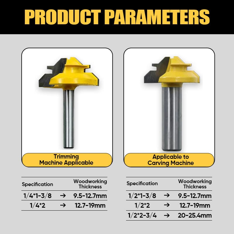 45°Lock Miter Router Bit