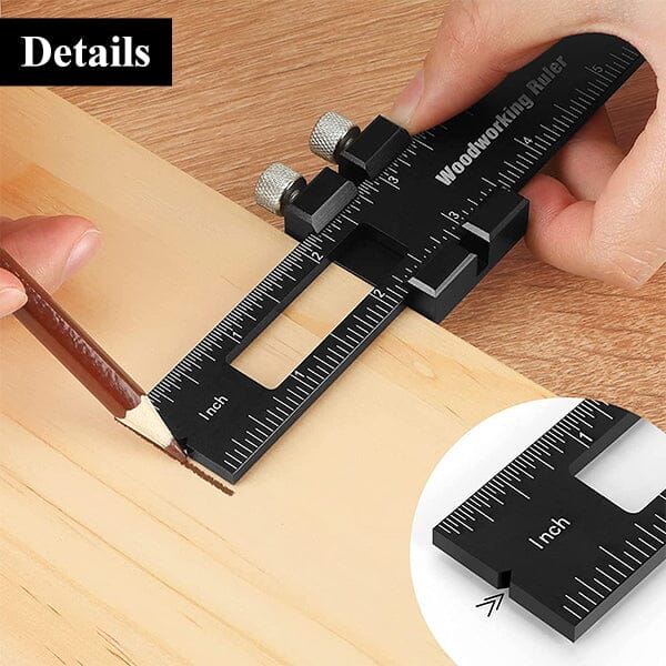 Woodworking Multi-Function Marking Ruler Set