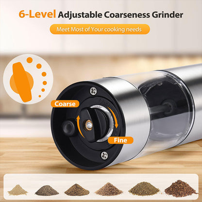 Rechargeable Electric Salt and Pepper Grinder Set