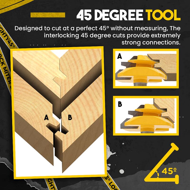 45°Lock Miter Router Bit