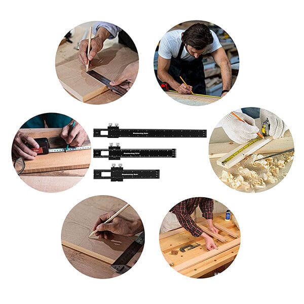 Woodworking Multi-Function Marking Ruler Set