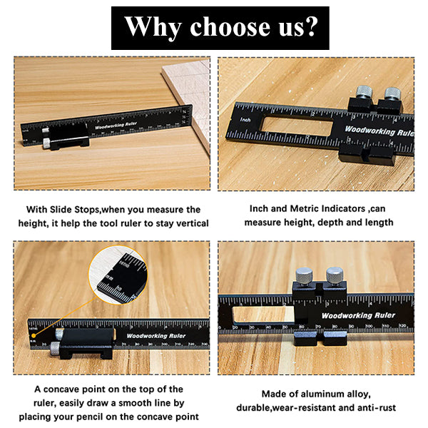 Woodworking Ruler Precision Pocket Rule